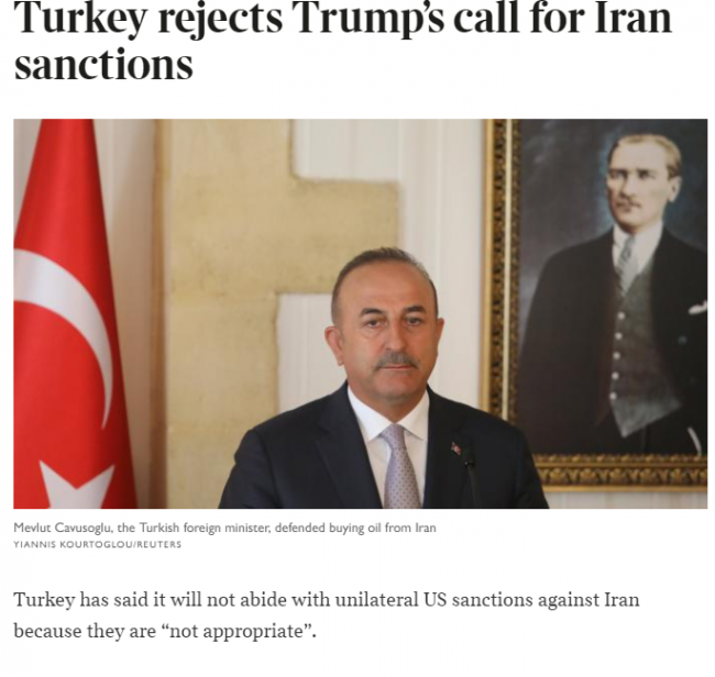 Times: Türkiye, Trump'ın İran'a yaptırım çağrısını reddetti